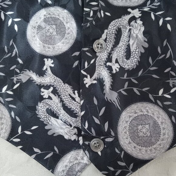 Boys Size 4 Dragon Vest Black Asian Japan China Wedding Formal - Picture 9 of 13